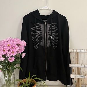 AMAZON rhinestone skull zip up BRAND NEW